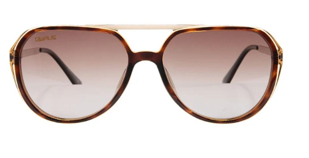 Womens Retro Side-Shield Navigator Sunglasses Tortoise Gold Frame Bronze Lens